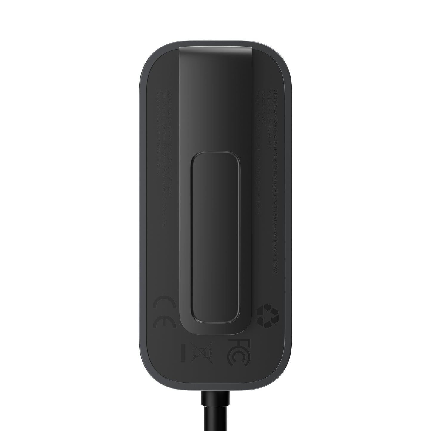 ZIZO PowerVault 4-Port Car Charging Hub with Extended Reach (100W) - Black