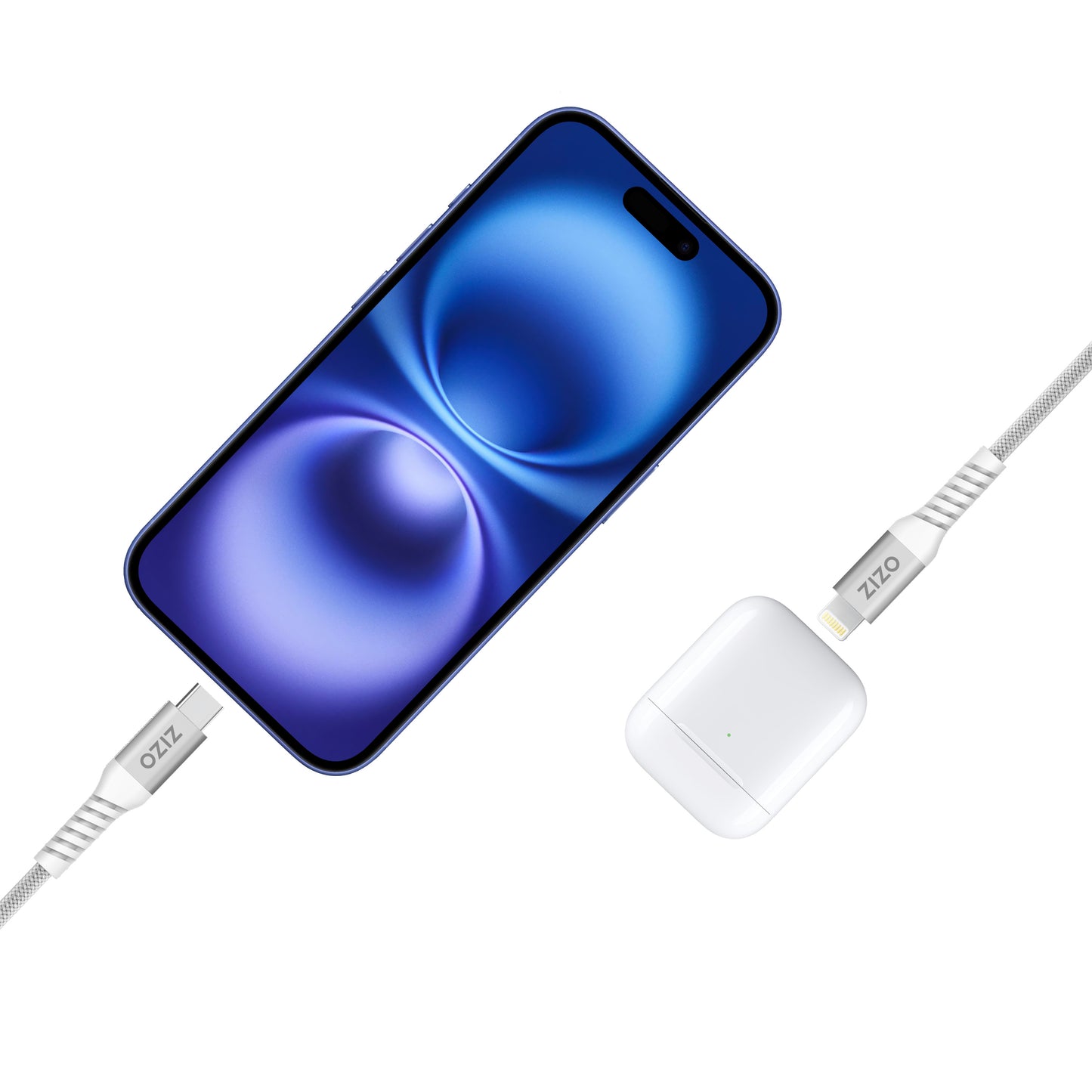 ZIZO PowerVault 5FT Braided Nylon USB-C to Lightning Cable - White