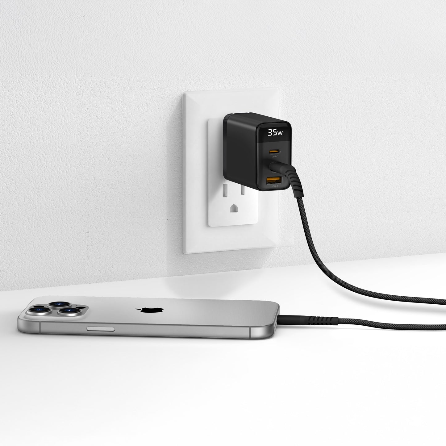 ZIZO PowerVault 5FT Braided Nylon USB-C to Lightning Cable - Black