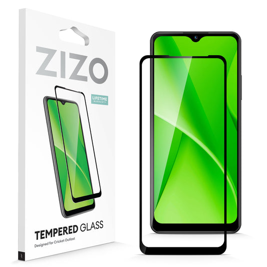 ZIZO TEMPERED GLASS Screen Protector for Cricket Outlast - Black