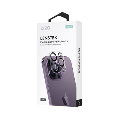 ZIZO LensTek iPhone 14 Pro / iPhone 14 Pro Max Camera Lens Protector (2 Pack) - Black