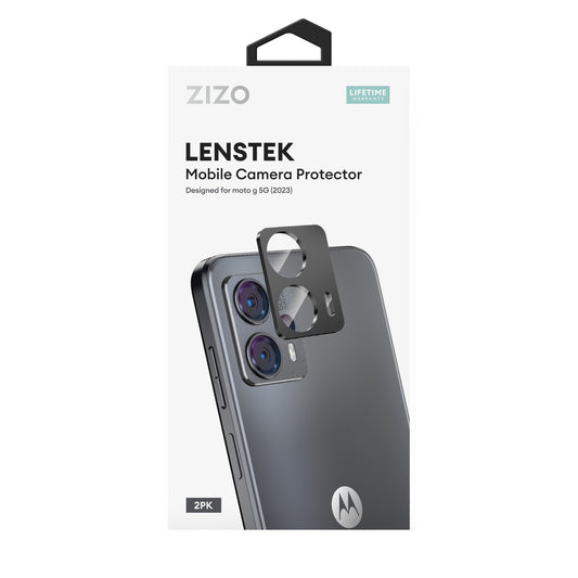 ZIZO LensTek moto g 5G 2023 Camera Lens Protector (2 Pack) - Black
