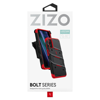 ZIZO BOLT Bundle moto g Play (2024) Case - Black / Red