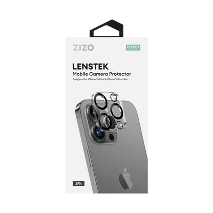 ZIZO LensTek iPhone 15 Plus Camera Lens Protector (2 Pack) - Black