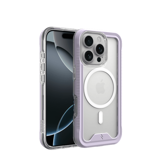 ZIZO ION Series iPhone 16 Pro MagSafe Case in Purple on a White Titanium iPhone 16 Pro