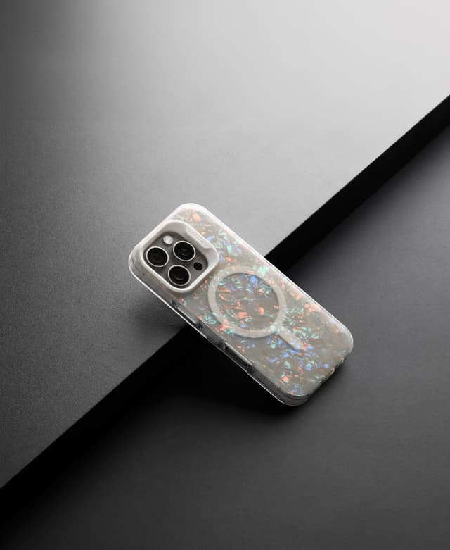 ZIZO JEWEL case in a gem-inspired, holographic crystal pattern, the MagSafe ring blended into the design