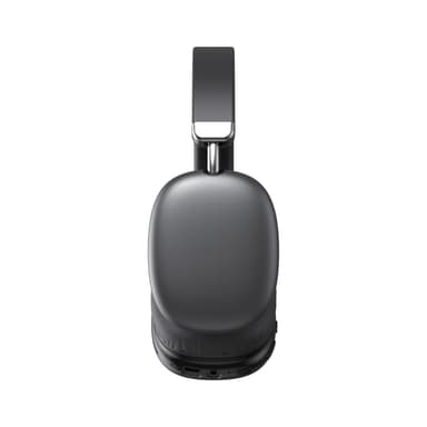 The ZIZO Tempo Pro in Black from the side against white, one earcup filling the frame with the band folded down behind it