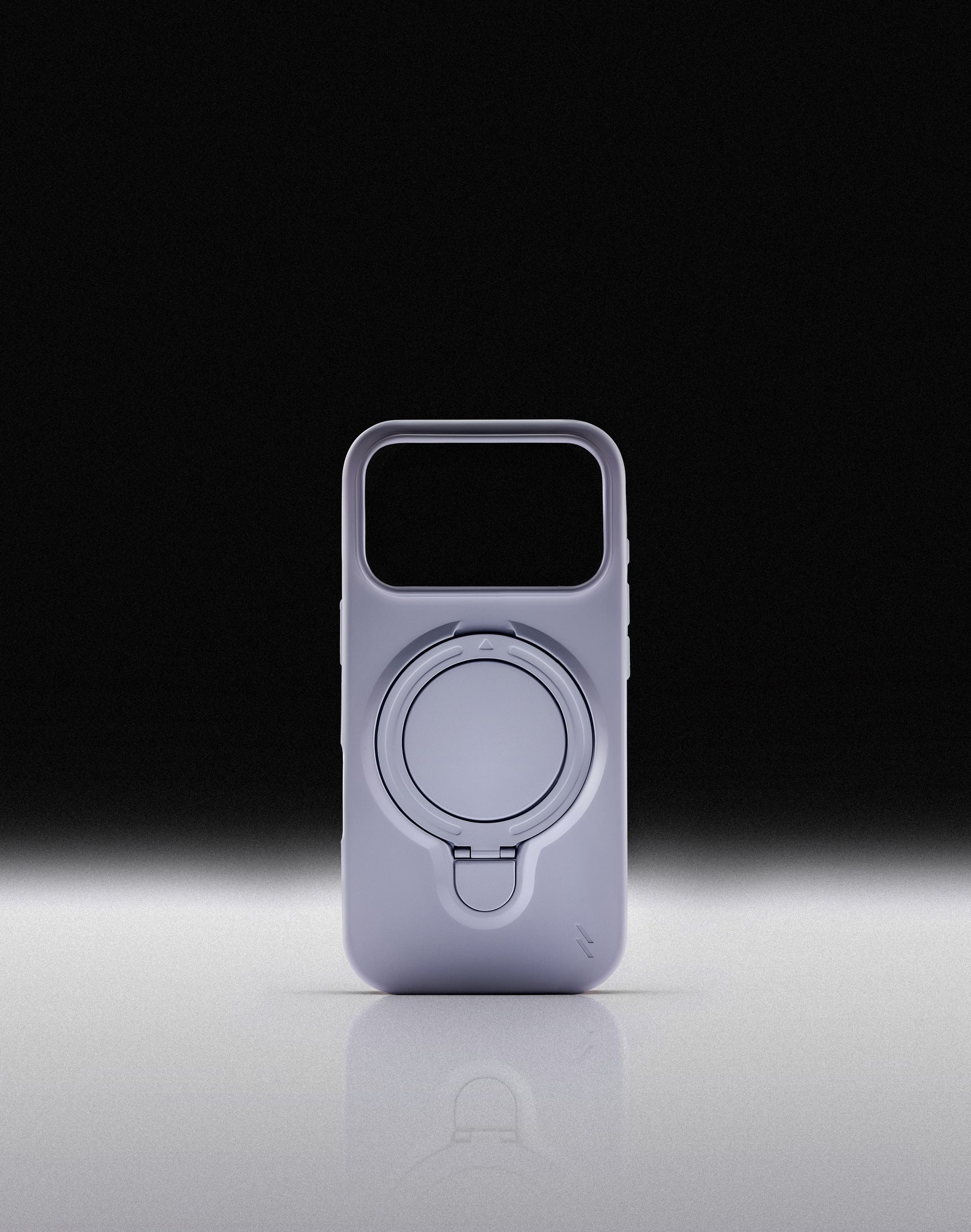 ZIZO Revolve case in lavender, front-on with the rotating ring folded flush into the back panel