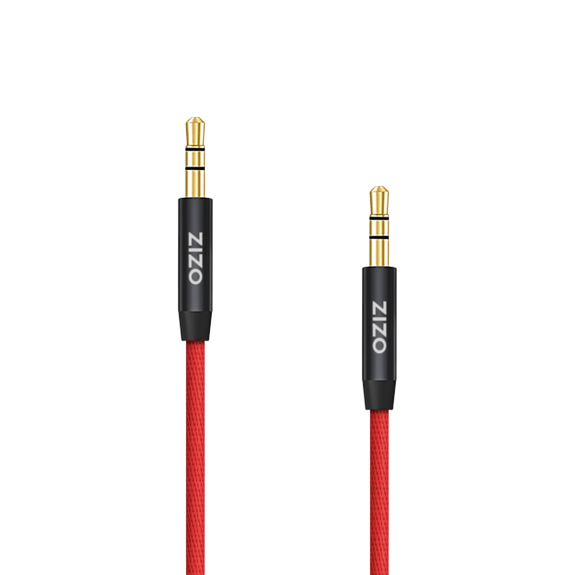 ZIZO 3.5 mm Male to Male Stereo Audio Aux Cable – Black & Red | ZIZO