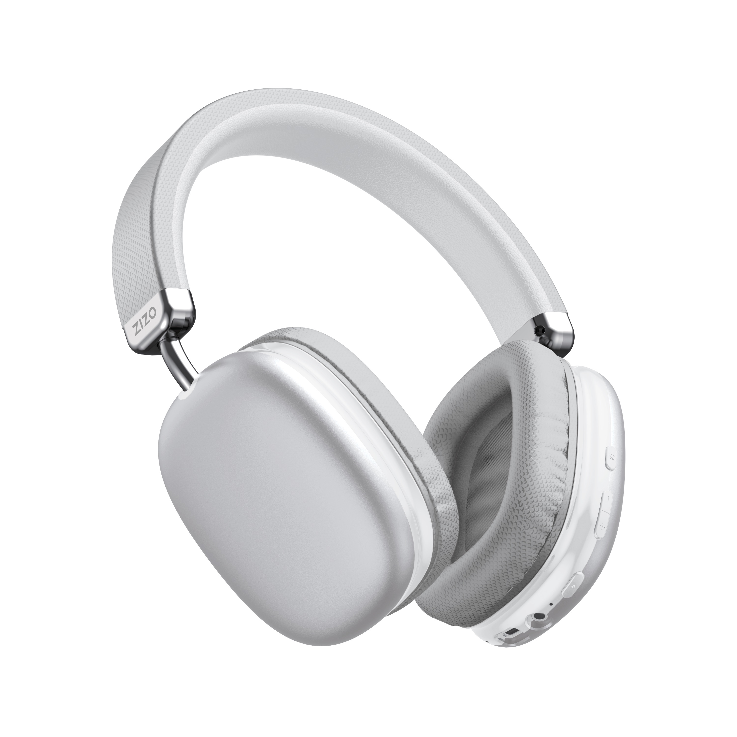 The ZIZO Tempo Pro in White on white, a silver-white shell with a pale gray fabric band, seen three-quarter